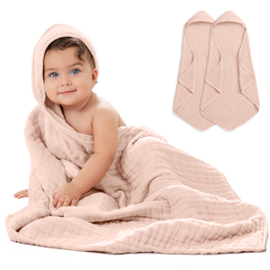 Baby Hooded Towels in Blush