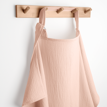 Blush muslin nursing cover, pack of 1, perfect for breastfeeding in style and comfort.