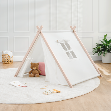 Blush kids indoor play tent, perfect for imaginative play and cozy hideouts. Ideal for playrooms and nurseries.