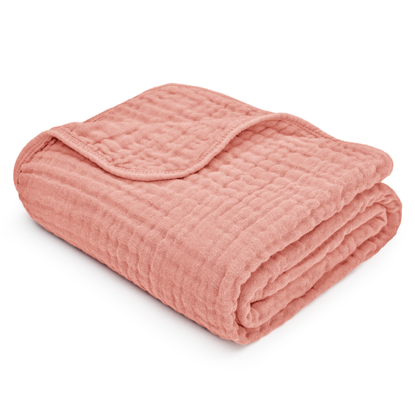 Baby Muslin Blanket in Bold Blush