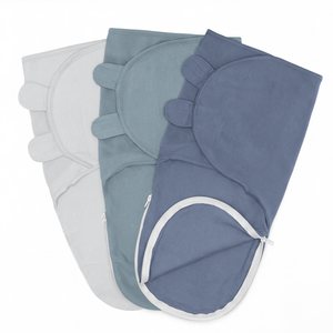 Easy Swaddle Blankets with Zipper in Stone, Pacific Blue, Nomadic Blue