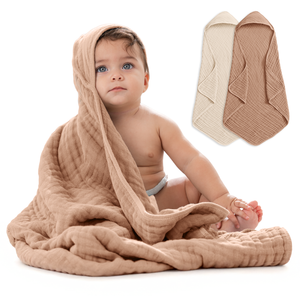Baby Hooded Towels in Cedar & Sand