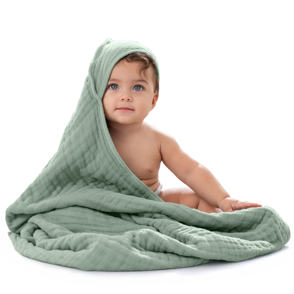 Baby Hooded Towels in Fern