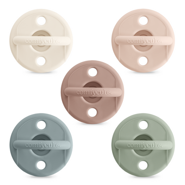 Multicolor neutral pacifiers, 5 pack, perfect for soothing babies. Safe and stylish infant essentials.