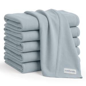Cotton Burp Cloths in Pacific Blue