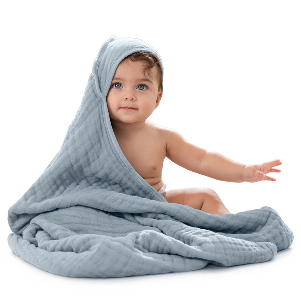 Baby Hooded Towels in Pacific Blue