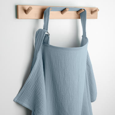 Muslin nursing cover in Pacific Blue, pack of 1, perfect for breastfeeding discreetly.