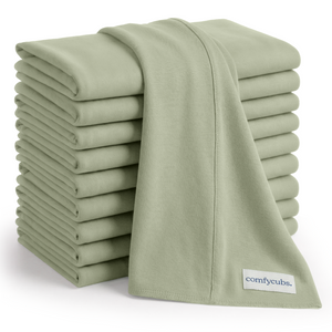 Cotton Burp Cloths in Sage