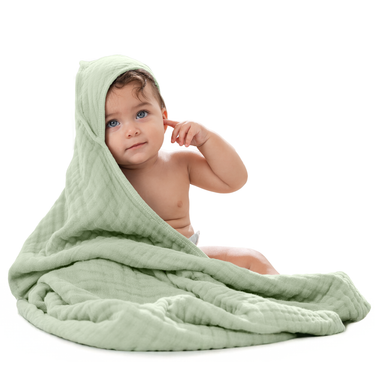 Baby Hooded Towels in Sage