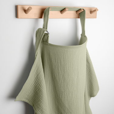 Sage muslin nursing cover, pack of 1, perfect for breastfeeding in style and comfort.