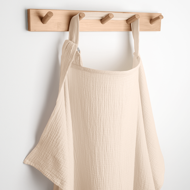 Muslin nursing cover in sand color, pack of 1, perfect for breastfeeding discreetly.