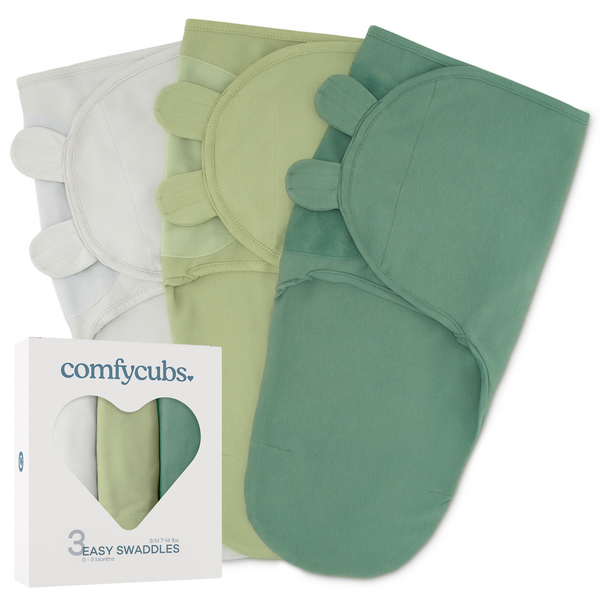 Easy Swaddle Blankets in Stone, Sage, Azul, Pack of 3