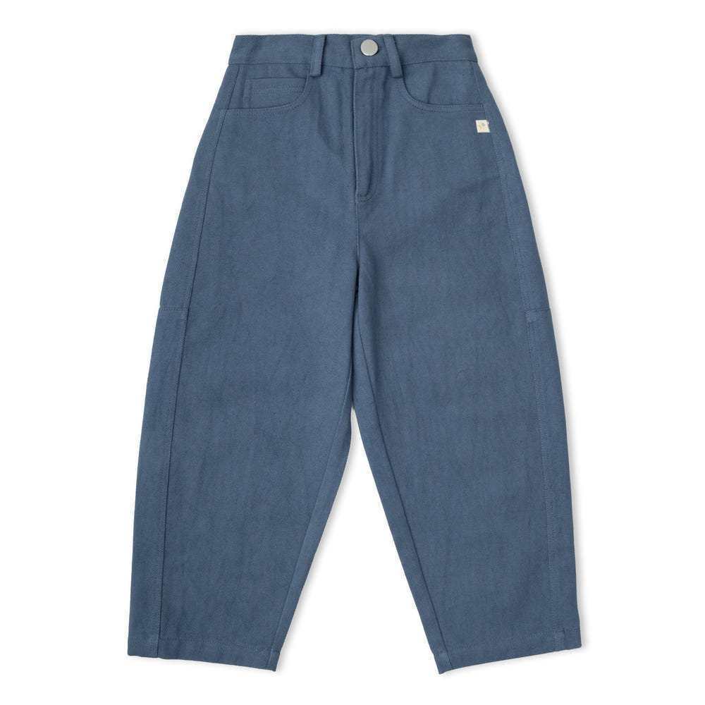 Organic Twill Barrel Pants - Navy