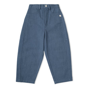 Organic Twill Barrel Pants - Navy