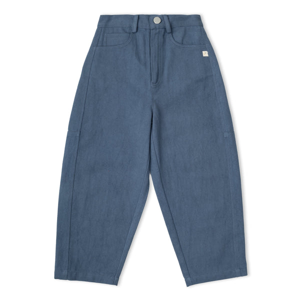 Organic Twill Barrel Pants - Navy