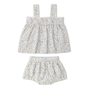 Organic Scalloped Top & Bloomers Set - Tulle Floral