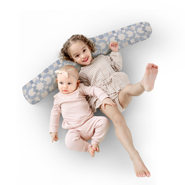 Blue Tile Support Pillow for nursing, providing comfort and support for mothers and babies during feeding sessions.
