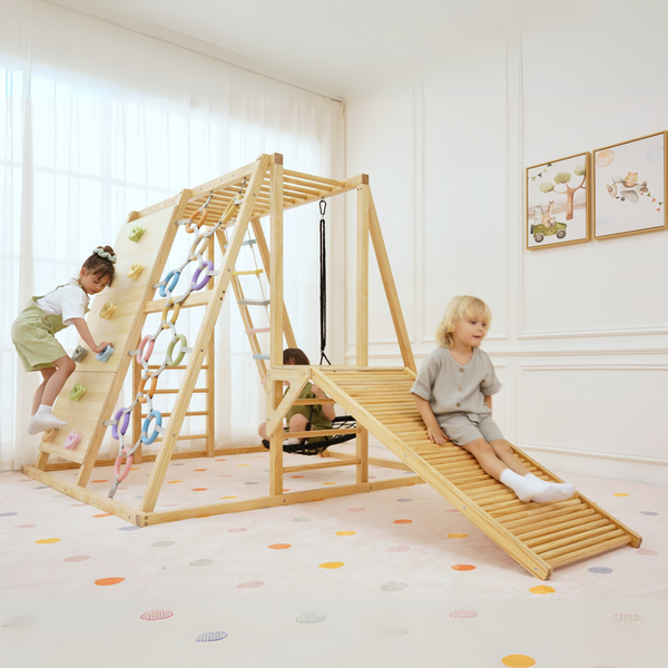 Sweetgum Indoor Sensory Playset X-Large at angle 28, perfect for engaging and stimulating baby playtime indoors.