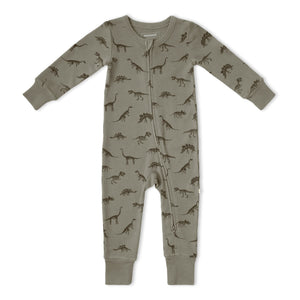 Organic 2-Way Zip Romper - Dinos