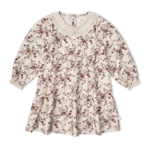 Organic Collar Tiered Dress - Wildrose
