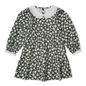 Organic Collar Tiered Dress - Twilight Meadow