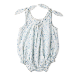 Organic Tie Shoulder Bubble Romper - Ivy Floral