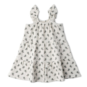 Organic Ruffle Tiered Dress - Poppy