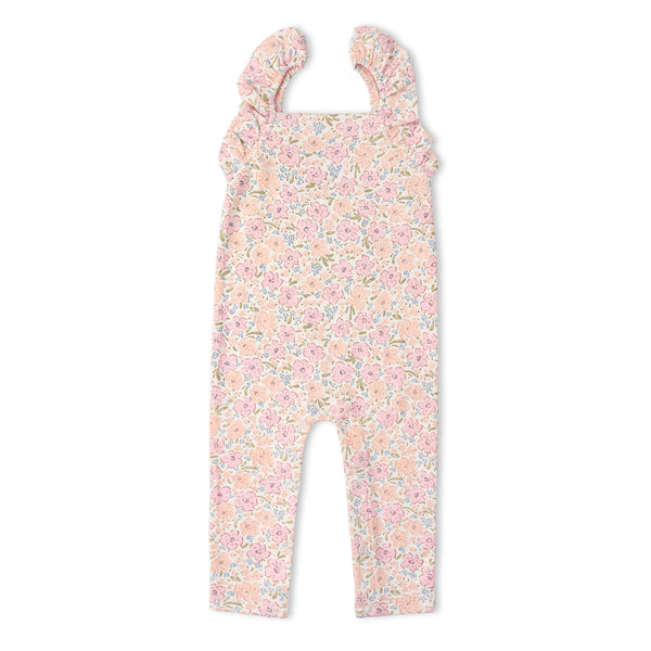 Organic Flutter Romper - Peony