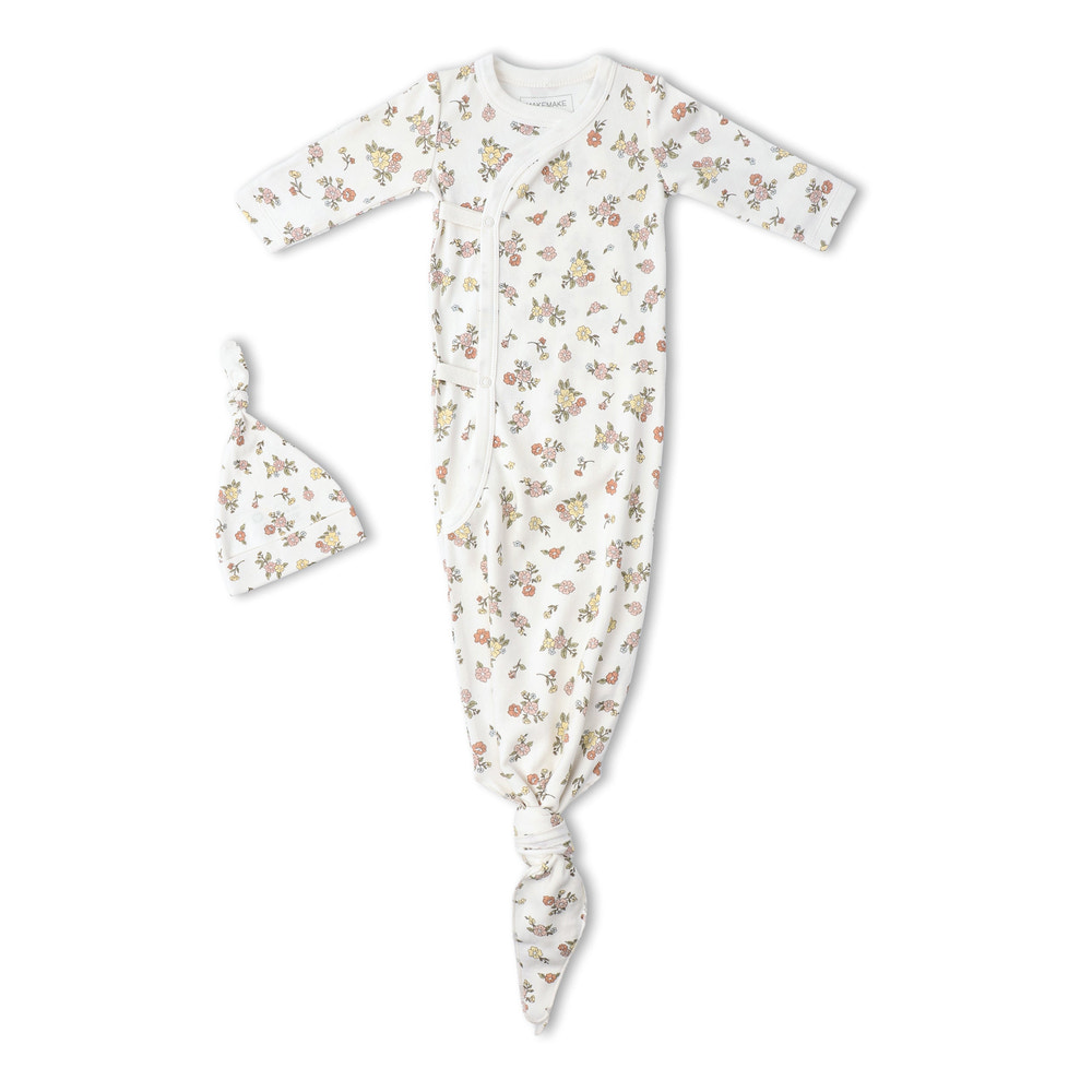 Organic Kimono Knotted Sleep Gown - Meadow