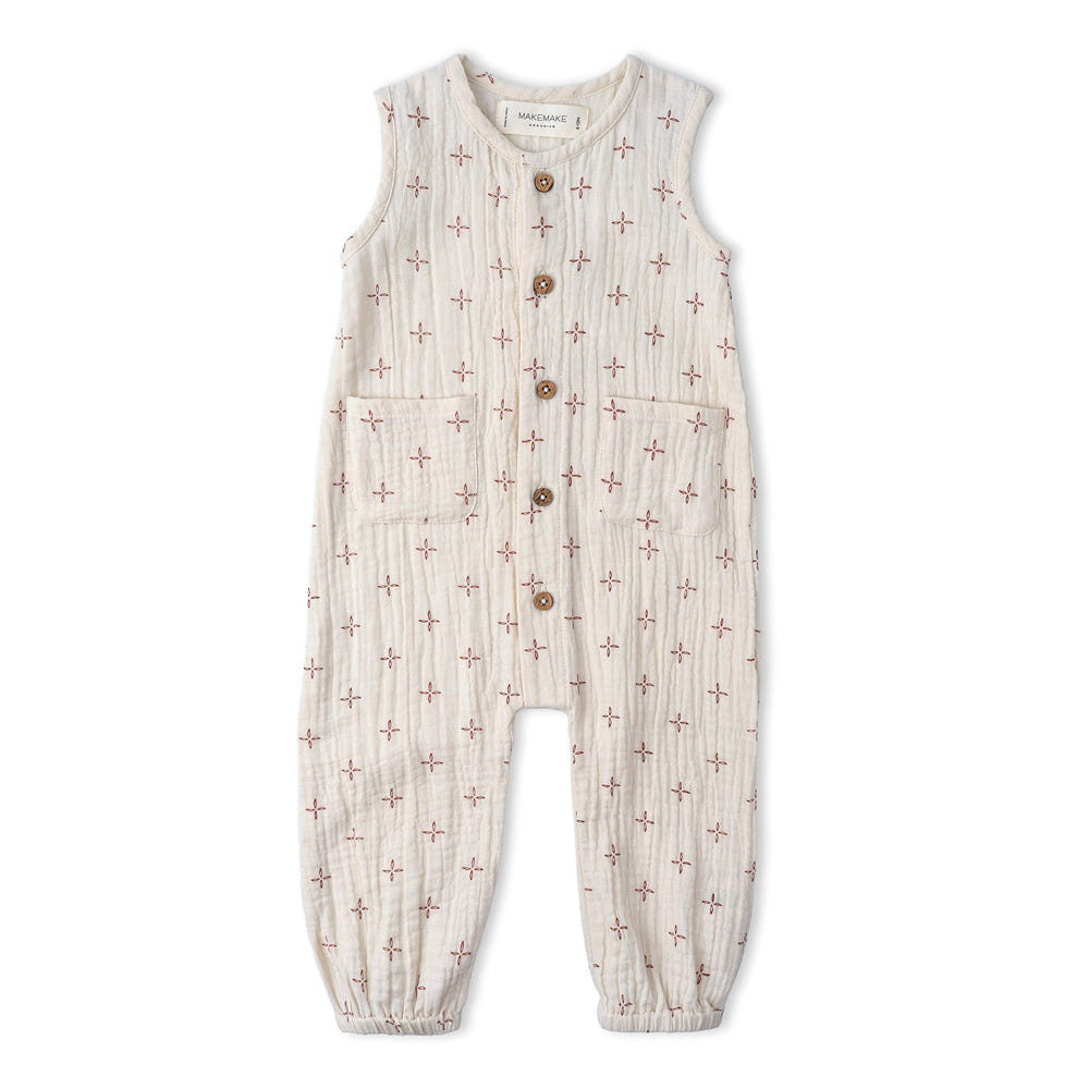 Organic Buttoned Jumpsuit - Cross