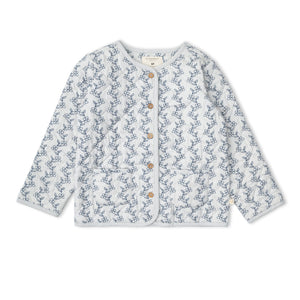 Organic Quilted Buttoned Jacket - Bluebell Vine