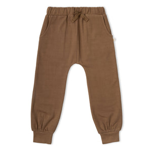 Organic Fleece Jogger Pants - Brown