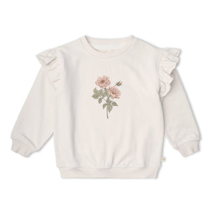 Organic Fleece Ruffle Sleeve Sweatshirt - Bloom