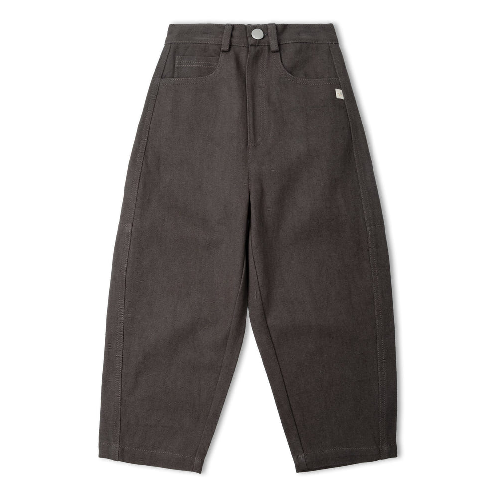 Organic Twill Barrel Pants - Charcoal