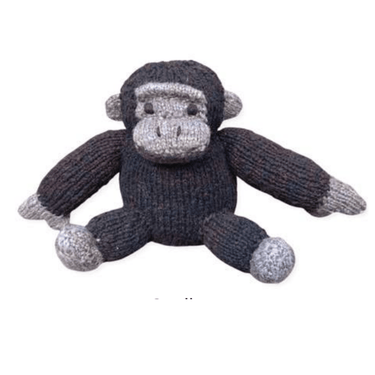 Wool Knit Buddy - Grant the Gorilla, a soft and cuddly knit doll for babies and toddlers.