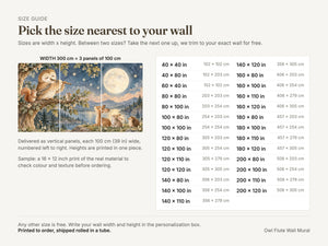 Watercolor Owl Flute Wall Mural, image 5