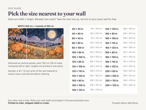 Watercolor Pumpkin Moon Halloween Wall Mural, image 5