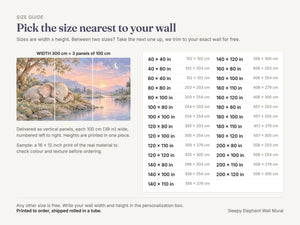 Watercolor Sleepy Elephant Wall Mural, image 5