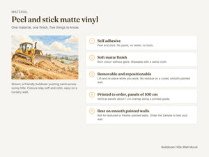 Watercolor Bulldozer Hills Wall Mural, image 7
