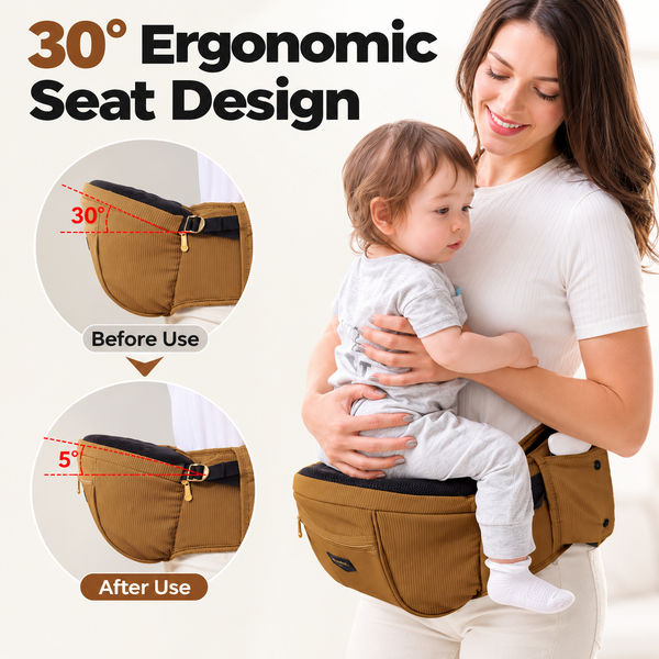 SUNVENO Easy Hold Baby Hipseat Carrier 0-36 months Corduroy Leopard