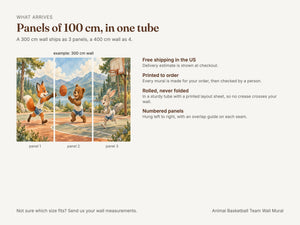 Watercolor Animal Basketball Team Wall Mural, image 8