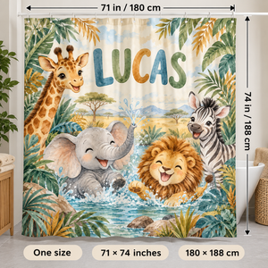 Safari Splash personalized shower curtain size 71 x 74 inches