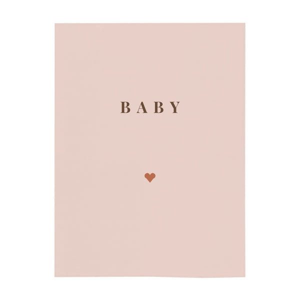 Personalize the Baby Surname minky baby blanket in blush with your baby's name