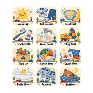 Vehicle Daily Routine Wall Decals, Set of 12, image 2