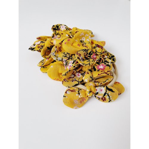 Knotted Hair Bow - Yellow Floral (Limited Edition)