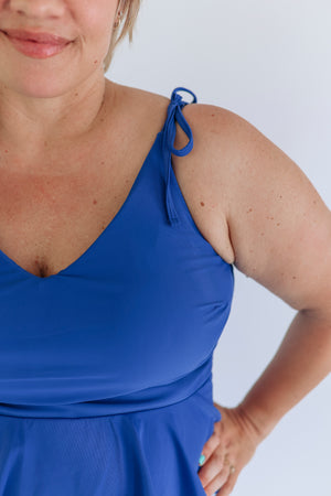 Tie Shoulder Breastfeeding Peplum Tankini Swimsuit Top 2026