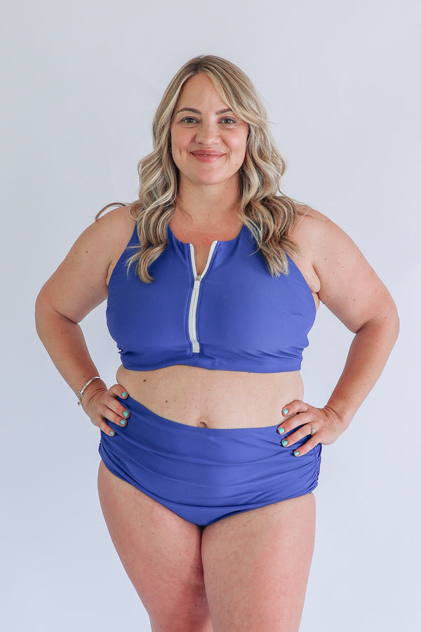 Crop Zip Up Breastfeeding Swimsuit Top 2026
