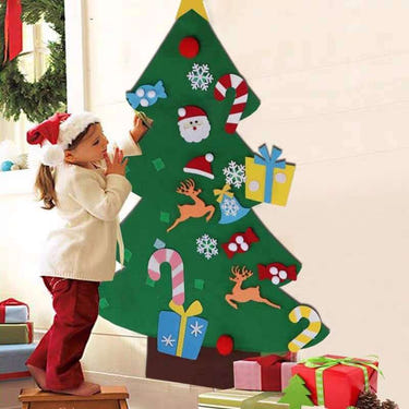 DIY Felt 3D Christmas Tree Decor for festive holiday decorations. Perfect for kids' crafts and home decor.