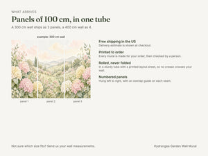 Watercolor Hydrangea Garden Wall Mural, image 7