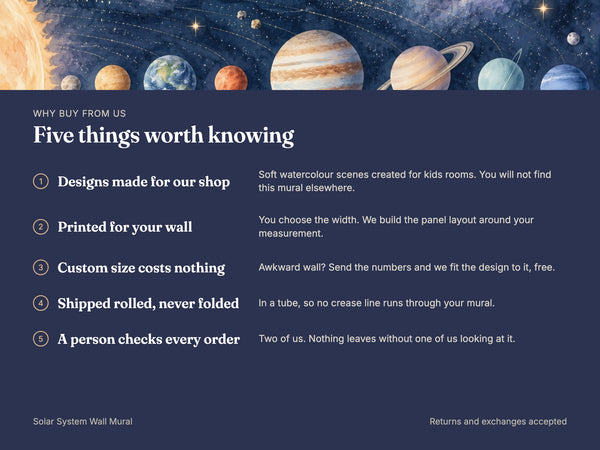 Watercolor Solar System Wall Mural, image 10